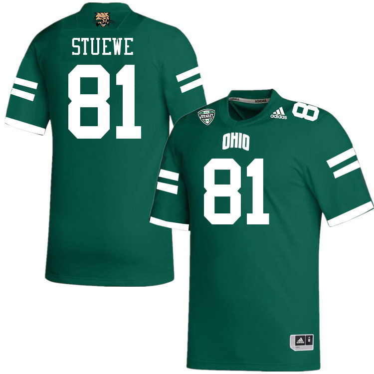 Ohio Bobcats #81 Matthew Stuewe College Football Jerseys Stitched-Green